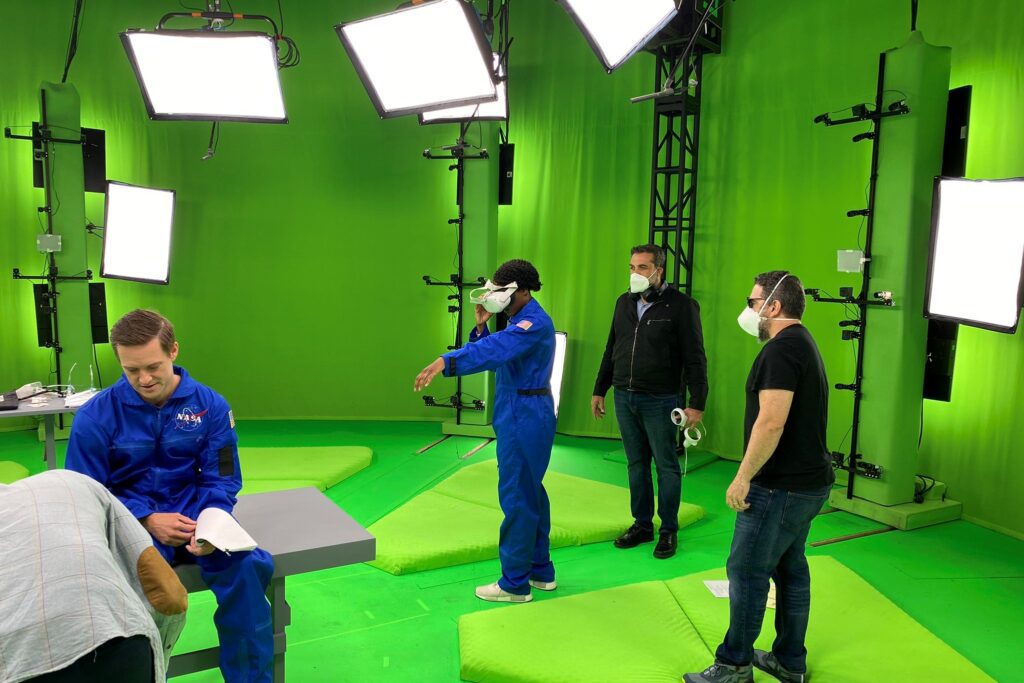 Volumetric video capture of professional actors performing a medical scenario for the "Mixed Reality (MR) Care-Delivery Guidance System" project.