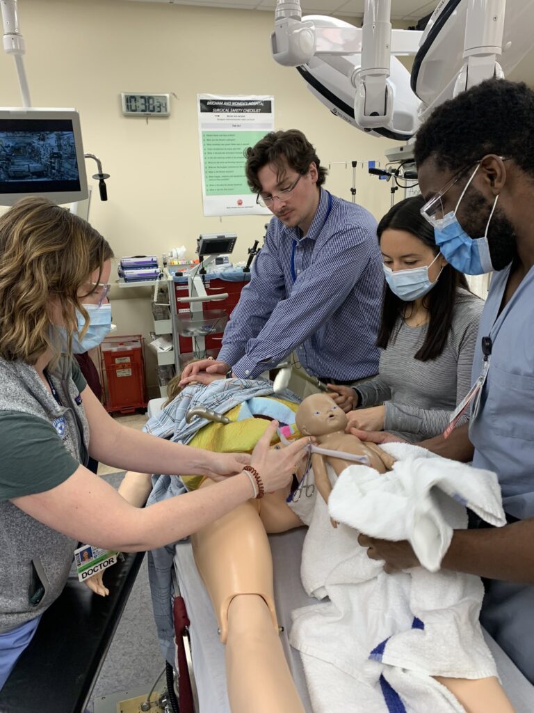 Emergency Medicine residents performing a resuscitative hysterotomy