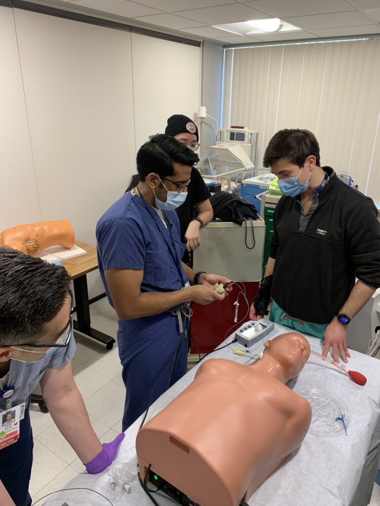 Emergency Medicine residents practicing temporary transvenous pacemaker insertion
